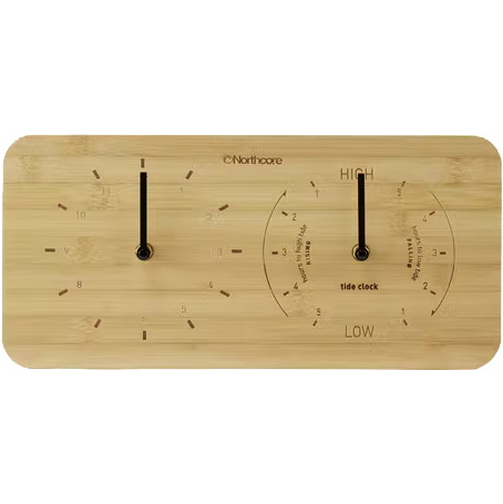 2026 Northcore Wall Mounted Bamboo Time & Tide Clock Landscape NOCO088E